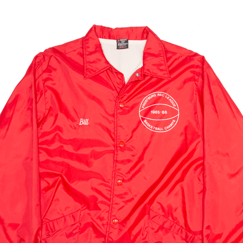 ARISTO JAC 1985 Basketball Champs Red Lightweight Coach Jacket Mens L