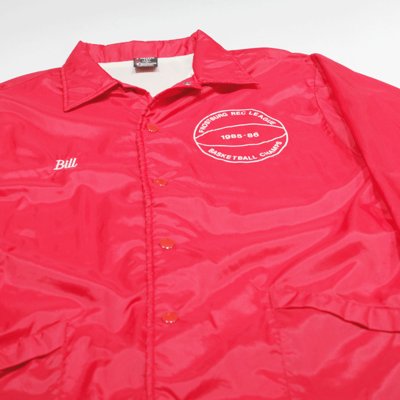 ARISTO JAC 1985 Basketball Champs Red Lightweight Coach Jacket Mens L