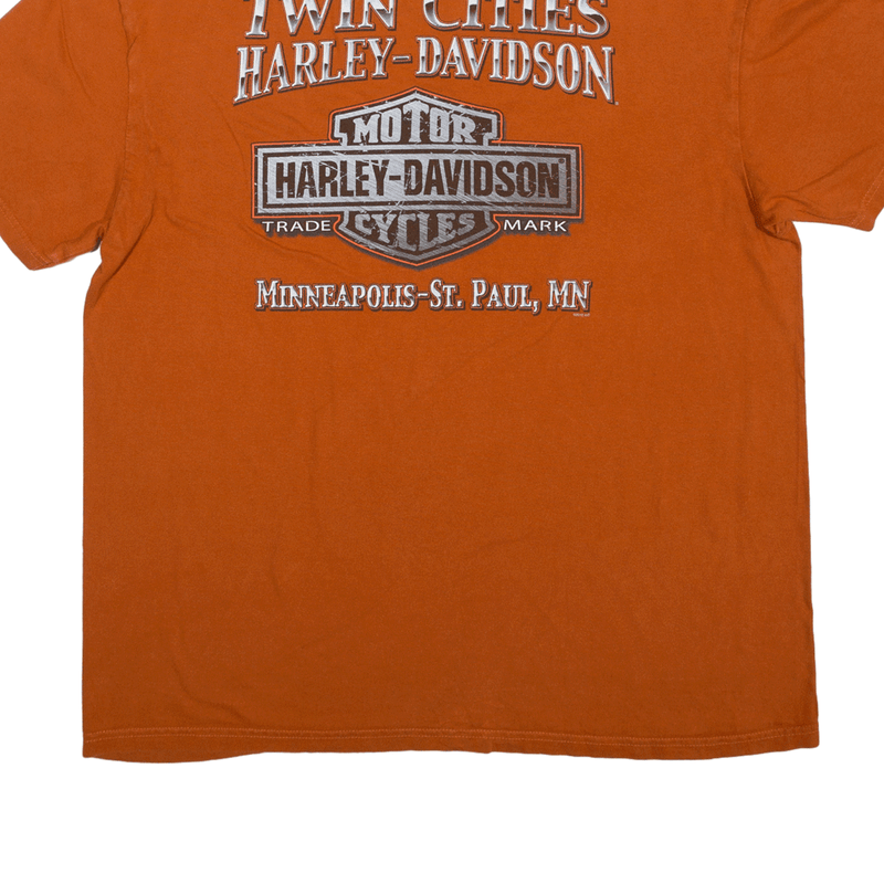 HARLEY DAVIDSON Biker T-Shirt Orange Short Sleeve Mens XL