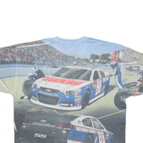 NASCAR Dale Earnhardt Jr All Over Print T-Shirt Blue Short Sleeve Mens 2XL