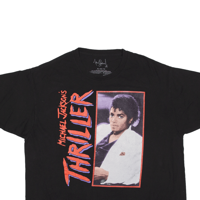 MICHAEL JACKSON Thriller Band T-Shirt Black 90s Short Sleeve Mens XL