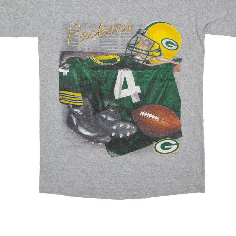 LEE Green Bay Packers USA T-Shirt Grey 90s Short Sleeve Mens M – Cerqular