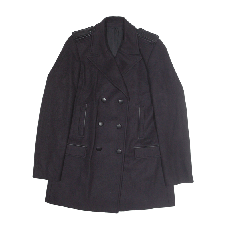 THE KOOPLES Trench Coat Blue Wool Womens L
