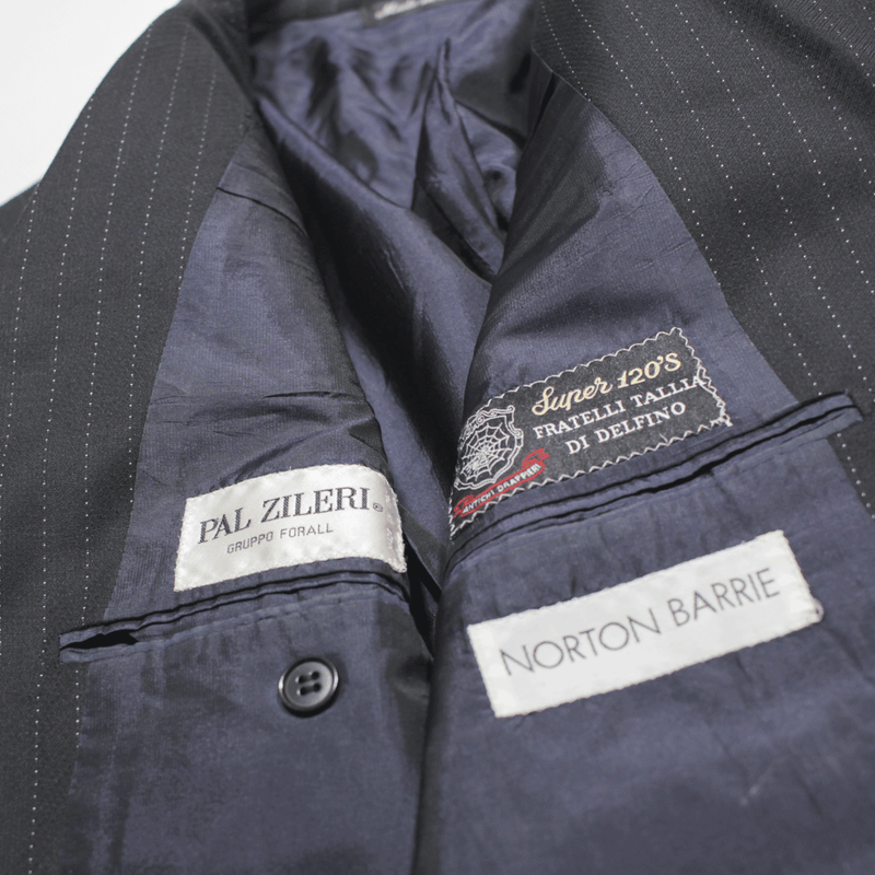 PAL ZILERI Super 120's Blazer Jacket Blue Wool Pinstripe Mens L