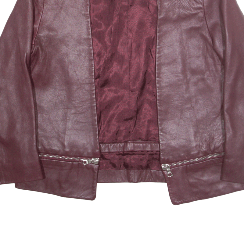 SANDRO Leather Jacket Red Womens M