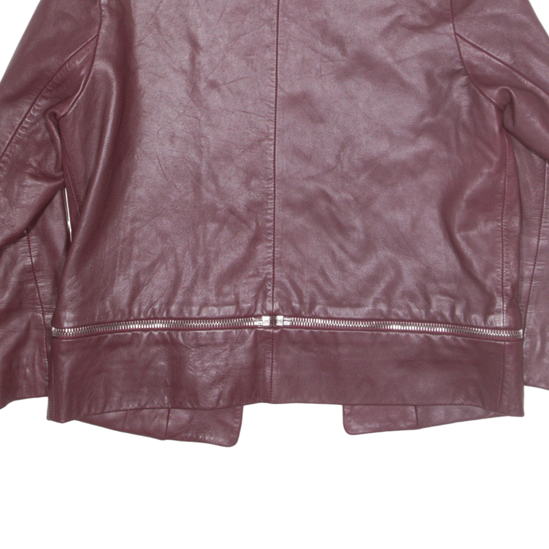 SANDRO Leather Jacket Red Womens M