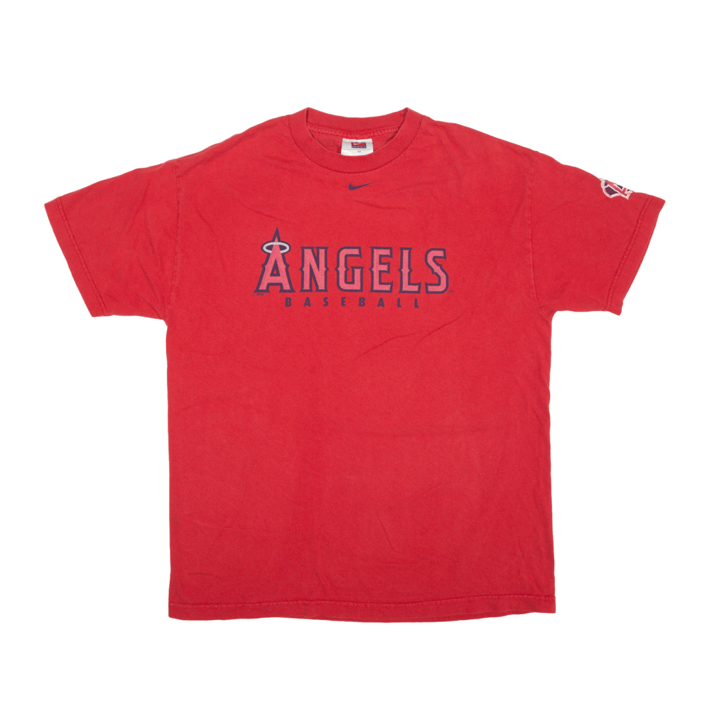 NIKE TEAM LA Angels Baseball USA T-Shirt Red Short Sleeve Mens M – Cerqular