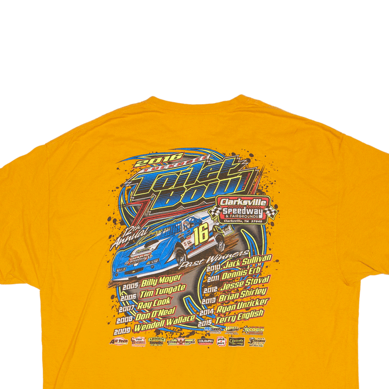 2016 Tuckasec Toilet Bowl Racing T-Shirt Orange Short Sleeve Mens 2XL