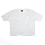 TOMMY HILFIGER JEANS Y2K Grey V-Neck Short Sleeve T-Shirt Mens XL