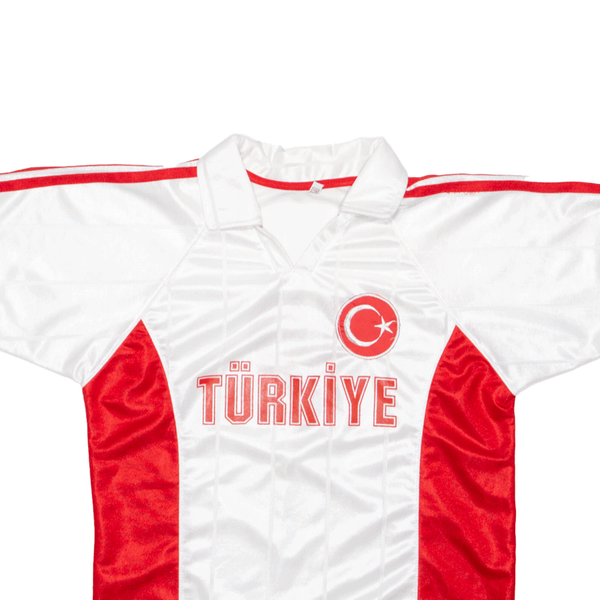 Turkey Football Team White V-Neck Short Sleeve T-Shirt Mens S