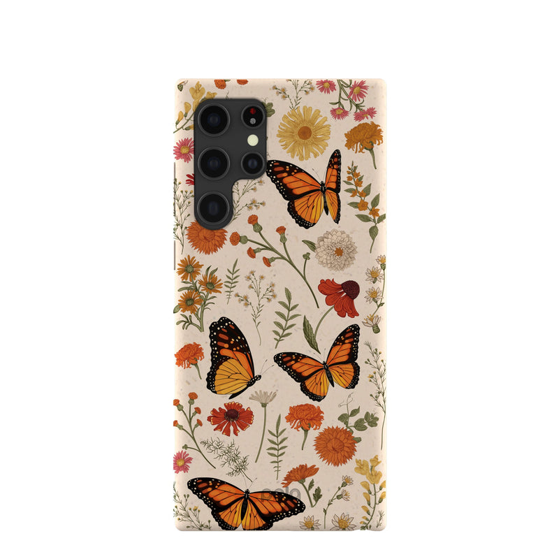 Seashell Monarch Butterfly Samsung Galaxy S22 Ultra Case
