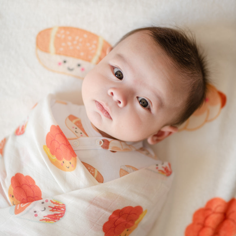 big eyes cute baby on the wee bean soft fleece baby milestone growth blanket in hong kong bakery buns pineapple bun coconut creambun