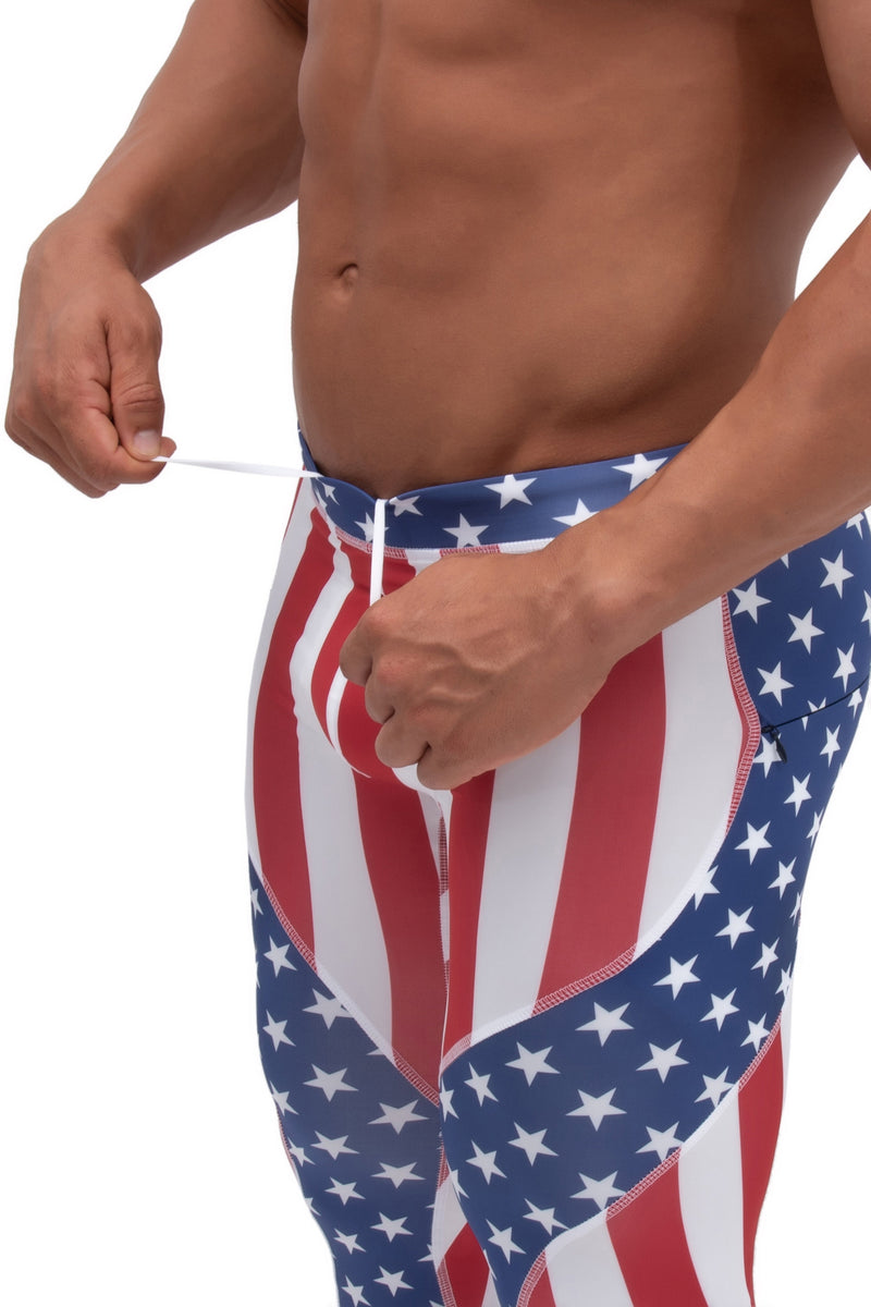 meggings | Adjustable USA compression pants with drawstring