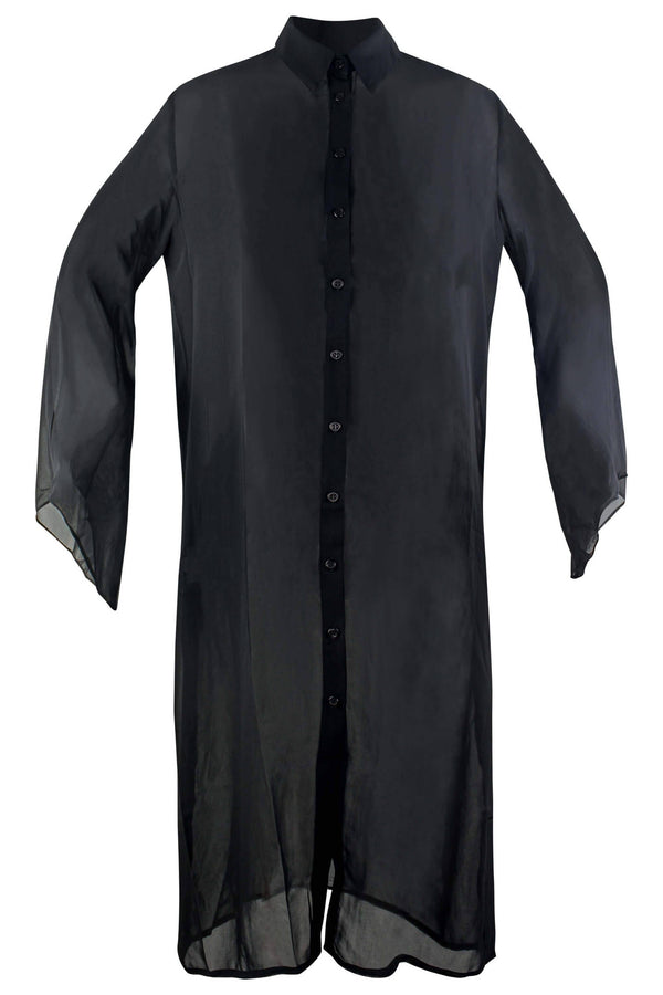 Kris Buttoned Beach Cover Up in Black