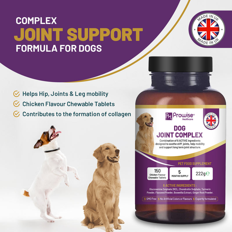 Dog Joint Supplement UK Manufactured I 150 Chicken Flavor Chewable Tablets (5 Months Supply) I Made in the UK