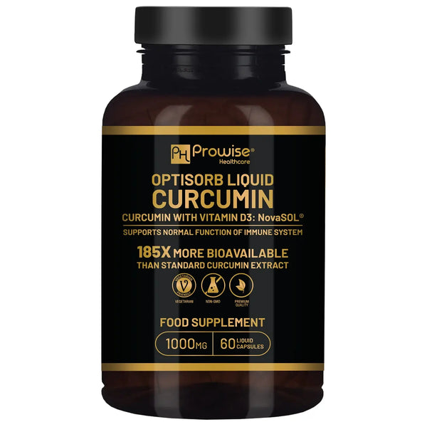 Optisorb Liquid Curcumin with Vitamin D - 60 Capsules | Suitable For Vegetarians | Made In UK