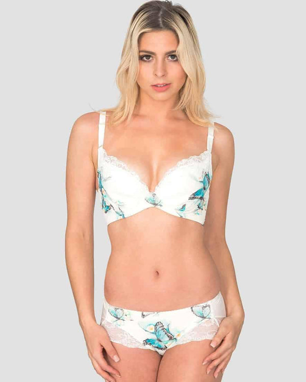 Sunbleached Floral Silk & Organic Cotton Supportive Bra, Juliemay Lingerie