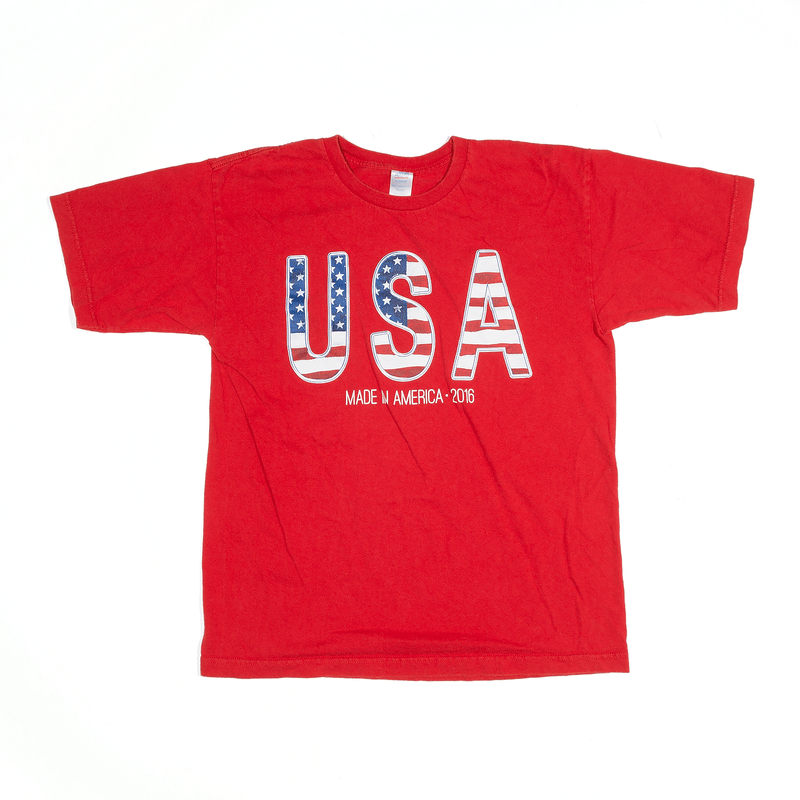 USA T-Shirt Red Short Sleeve Mens M