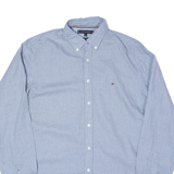 TOMMY HILFIGER Shirt Blue Spotted Long Sleeve Mens M
