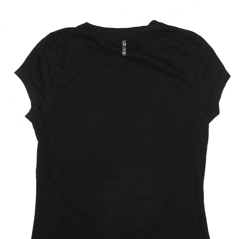 REEBOK Fitness Sports T-Shirt Black Short Sleeve Womens S