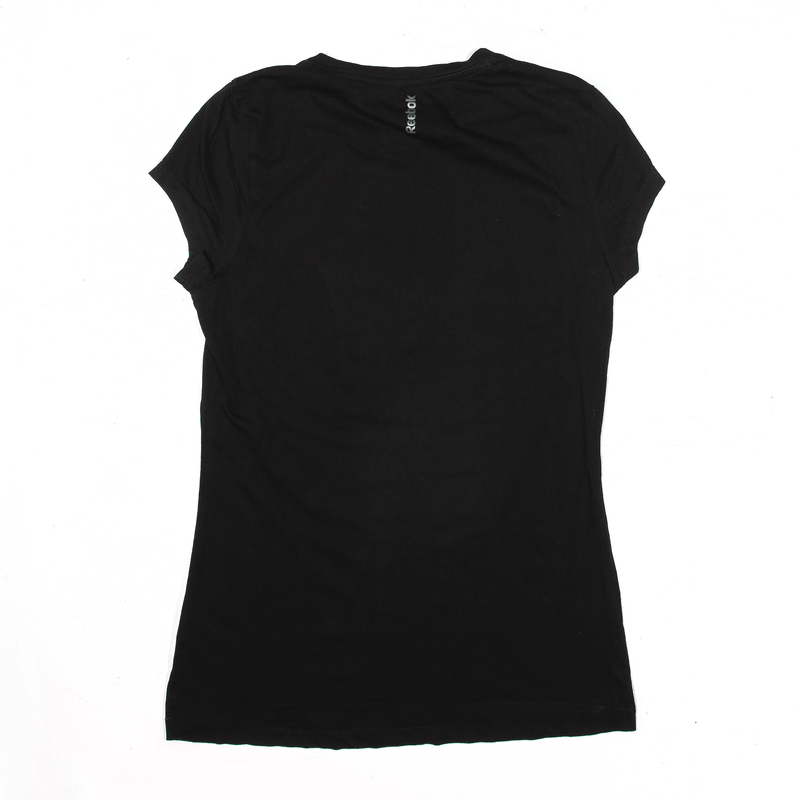 REEBOK Fitness Sports T-Shirt Black Short Sleeve Womens S