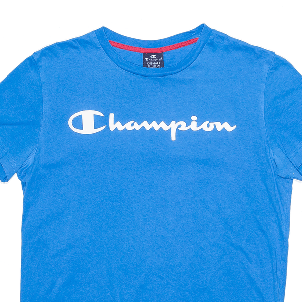 CHAMPION Sports Blue Short Sleeve T-Shirt Mens XS