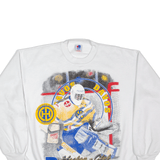 BULLETIN ATHLETIC Hockey Club Davos Sweatshirt White 90s Mens XL