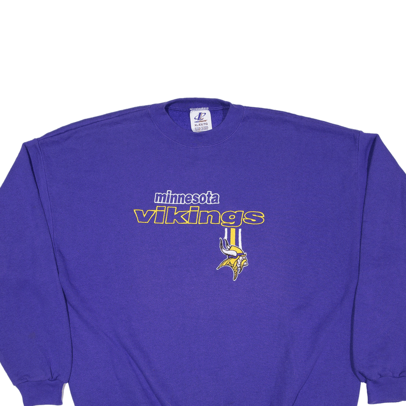 LOGO ATHLETIC Minnesota Vikings Big Logo USA Sweatshirt Purple 90s Mens XL