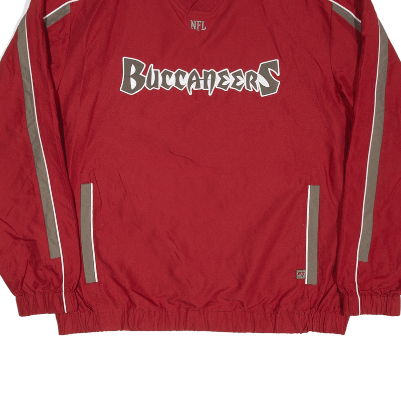 NFL Tampa Bay Buccaneers Big Logo Training USA Sweatshirt Red V-Neck Mens M