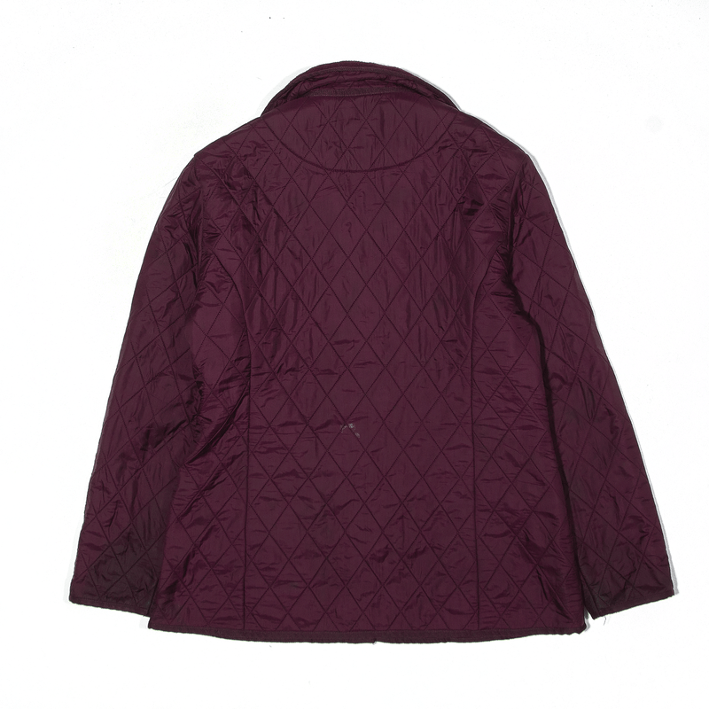 BARBOUR Polar Quilt Fleece Lined Quilted Jacket Maroon Womens UK 14