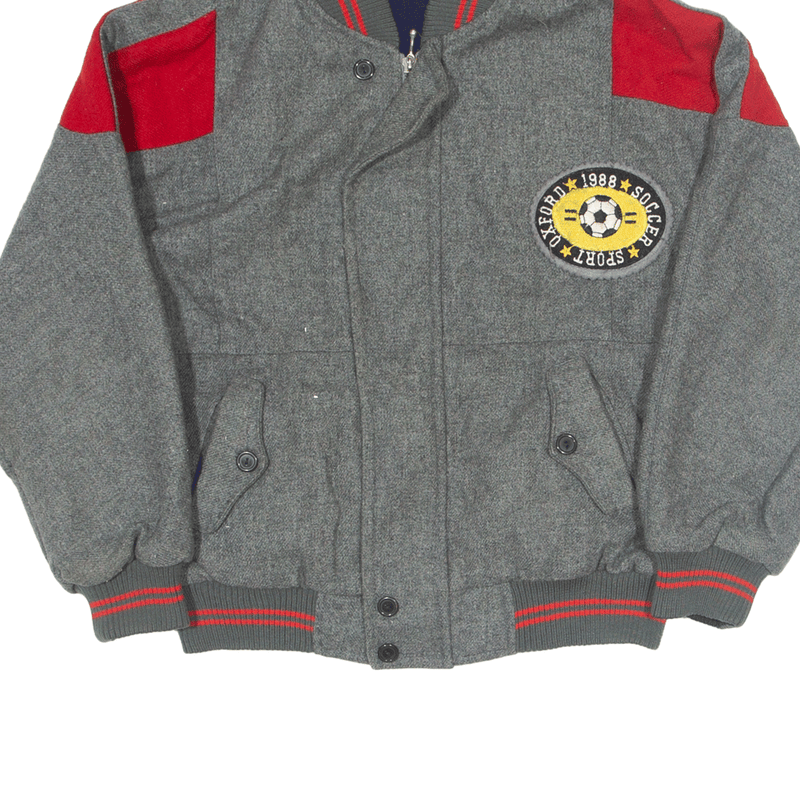 1988 Oxford Soccer Bomber USA Jacket Grey 80s Boys M