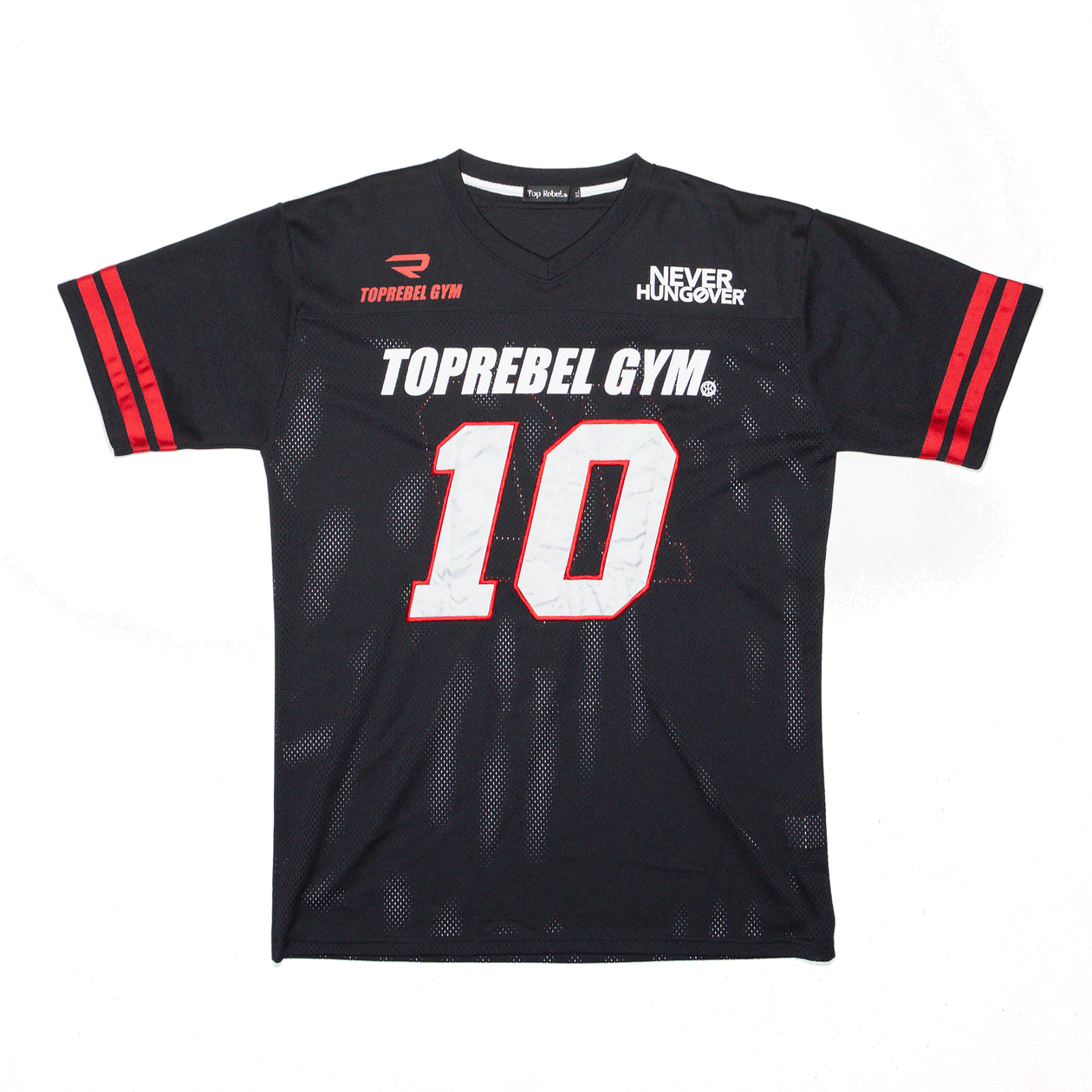 TOPREBEL GYM LA Signed Iris Kyle Black USA V-Neck Short Sleeve Jersey Mens  XL