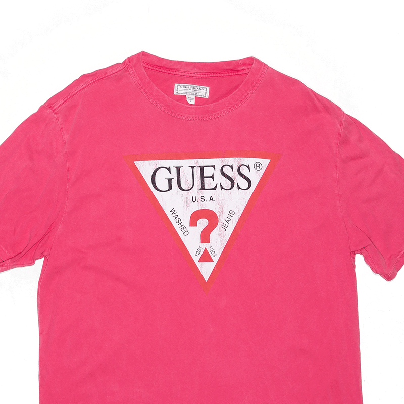 GUESS JEANS USA Pink Short Sleeve T-Shirt Mens M