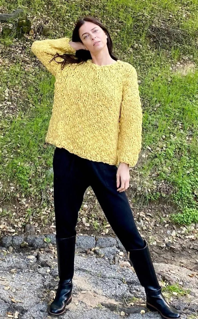 flammé baby alpaca sweater - cebolla