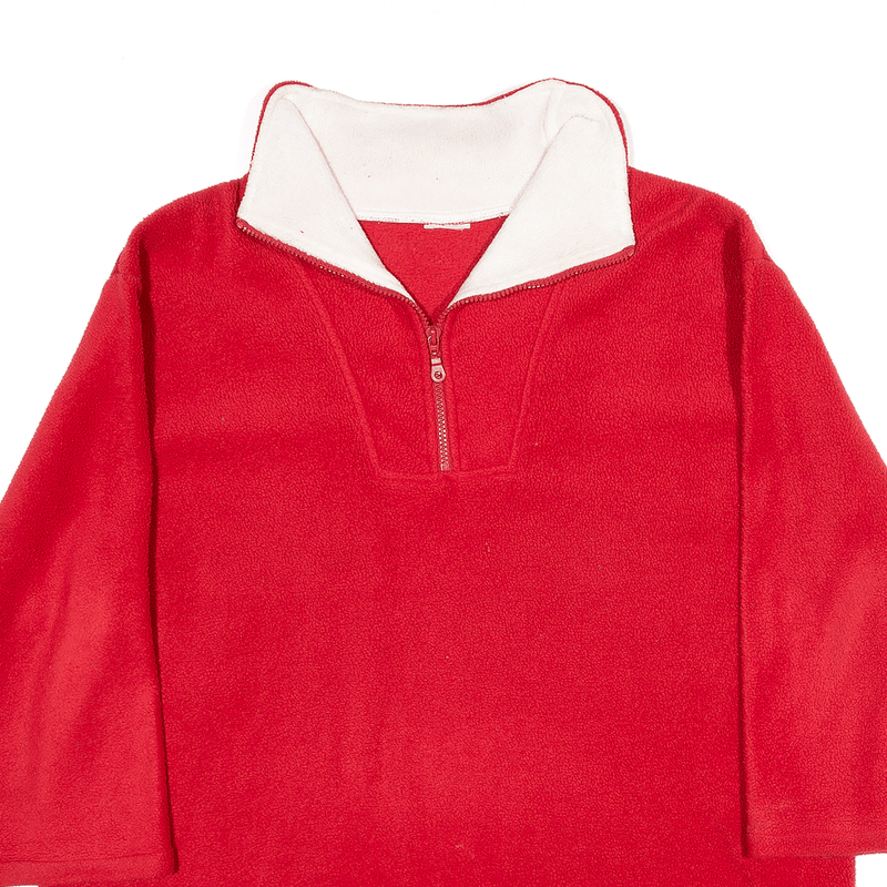 Fleece Red 1/4 Zip 3/4 Sleeve Mens XL