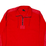 STEFANO BASICS Fleece Red 1/4 Zip Mens L