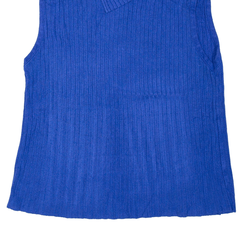 JOE BOXER Vest Blue Tight Knit Collared Sleeveless Womens XL