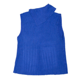 JOE BOXER Vest Blue Tight Knit Collared Sleeveless Womens XL