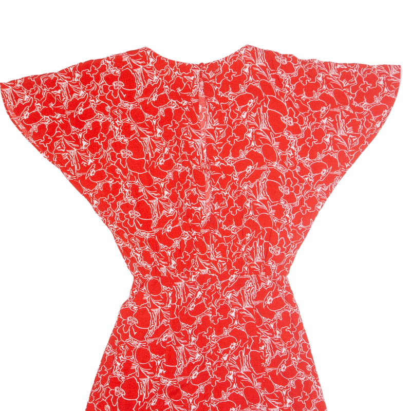 & OTHER STORIES Tea Dress Red Floral Short Sleeve Knee Length Womens UK 6