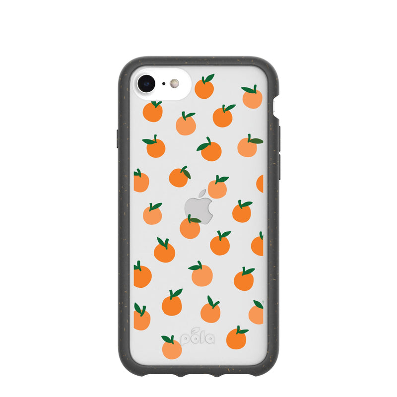 Clear Oranges iPhone 6/6s/7/8/SE Case With Black Ridge