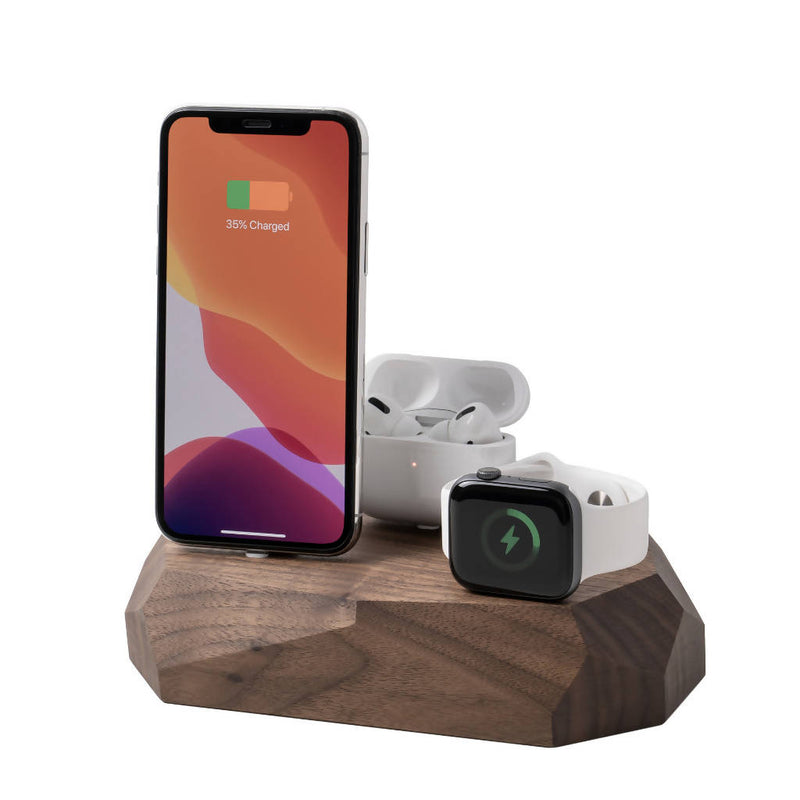 3 in 1 wooden gift charger OAKYWOOD Triple Dock