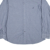 NAUTICA Shirt Blue Spotted Long Sleeve Mens M