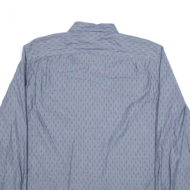 NAUTICA Shirt Blue Spotted Long Sleeve Mens M