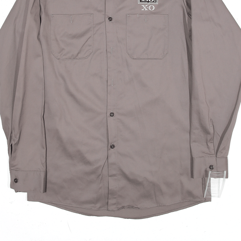 RED KAP Shirt Grey Worker Long Sleeve Mens M