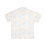 ANGELO LI TRICO Blue Viscose Crazy Pattern Short Sleeve Shirt Mens L