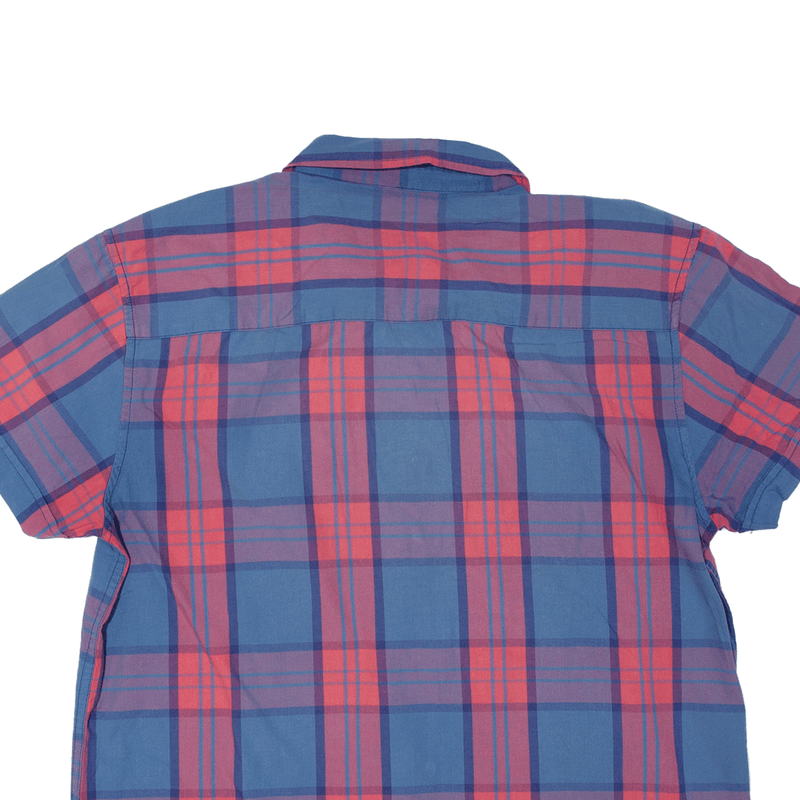 WRANGLER Regular Shirt Blue Plaid Short Sleeve Mens XL