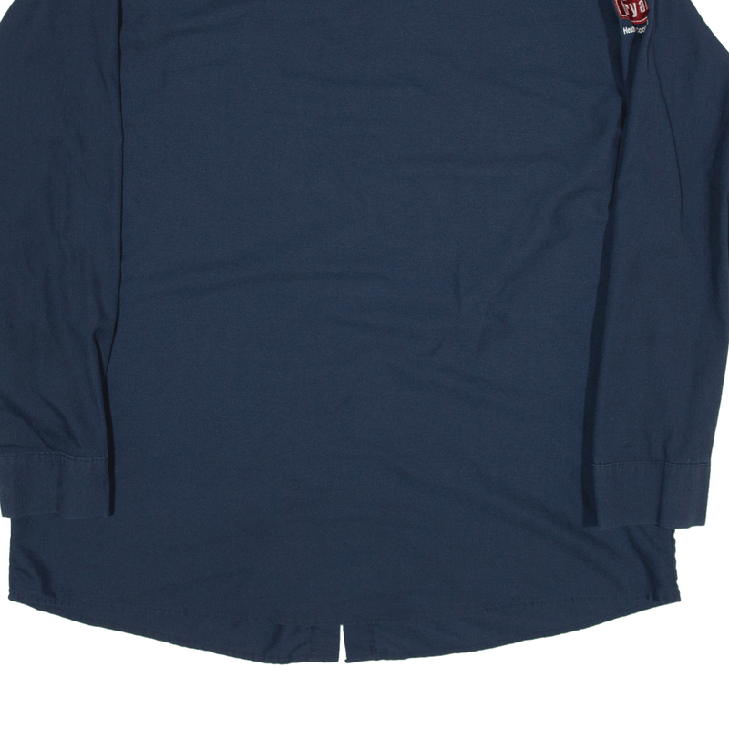 RED KAP Worker Shirt Blue Long Sleeve Mens XL