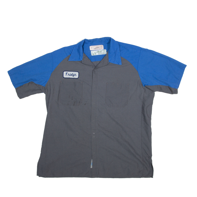 RED KAP Worker Shirt Grey Short Sleeve Mens XL