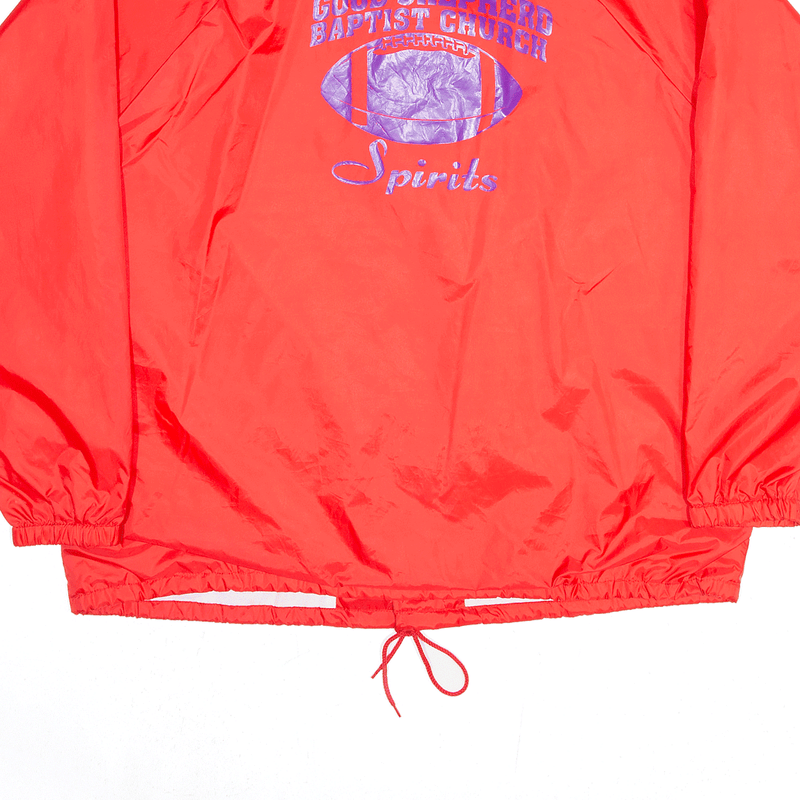 AUGUSTA Baptists Church Football Red 90s Nylon Coach Jacket Mens XL