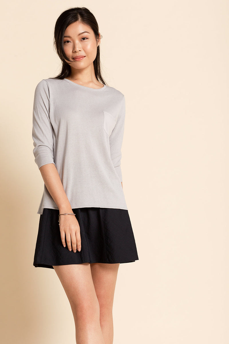 Patch Pocket Pullover - Grey Pearl